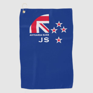 Editable Kiwi New Zealander Golfing Golf Towel