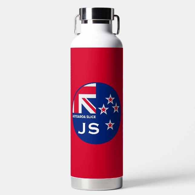 Editable Kiwi New Zealander Golfing Water Bottle (Front)