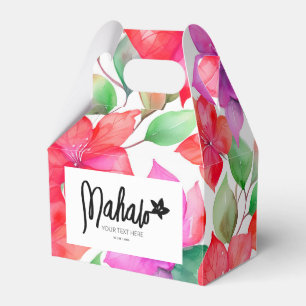 Editable label floral party favour packaging box