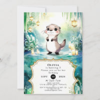 Editable Lake Otter Birthday