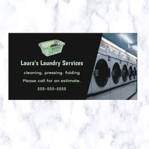 Editable Laundry Services Business Card