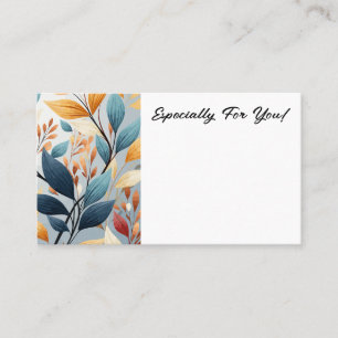 Editable Leaf Flower Shop Bouquet Message Card
