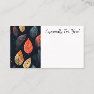 Editable Leaves Flower Shop Bouquet Message Card