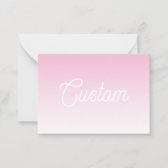 (Editable) Light Pink Colour Ombre & Your Text Card (Front)