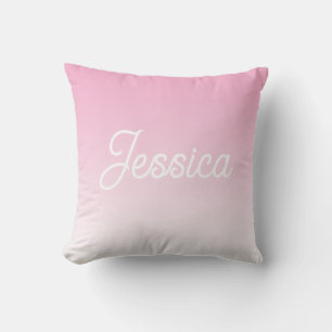 (Editable) Light Pink Colour Ombre & Your Text Cushion