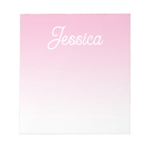 (Editable) Light Pink Colour Ombre & Your Text Notepad