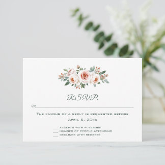 Editable Light Pink Roses Response Card