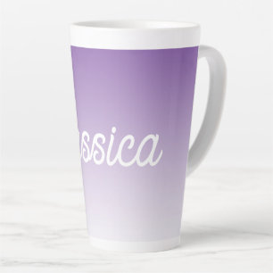 (Editable) Light Purple Color Ombre & Your Text Latte Mug