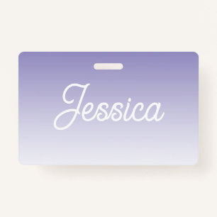 (Editable) Light Purple Colour Ombre & Your Text ID Badge