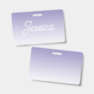 (Editable) Light Purple Colour Ombre & Your Text ID Badge