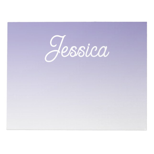 (Editable) Light Purple Colour Ombre & Your Text Notepad (Front)