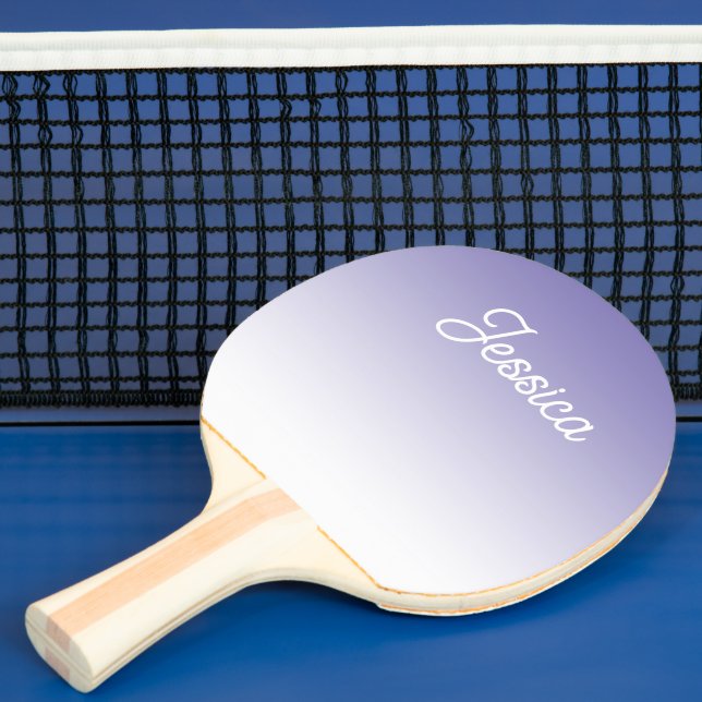 (Editable) Light Purple Colour Ombre & Your Text Ping Pong Paddle (Insitu)