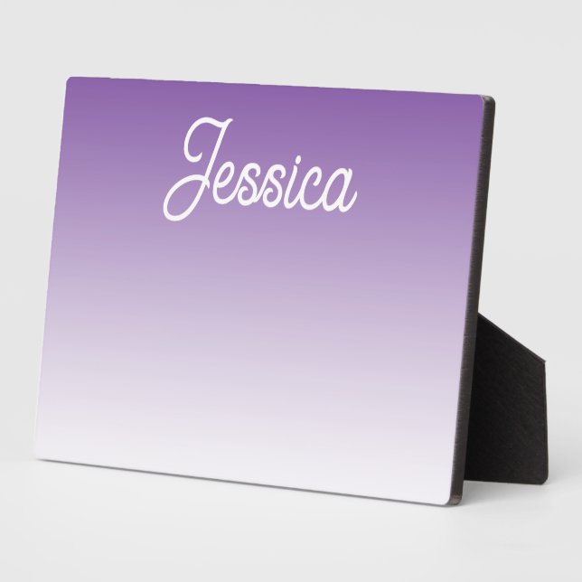 (Editable) Light Purple Colour Ombre & Your Text Plaque (Side)