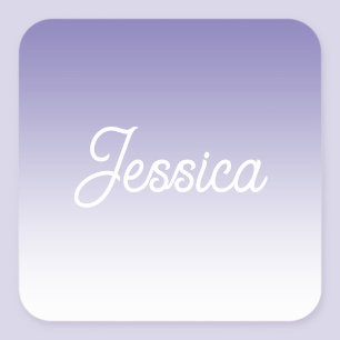 (Editable) Light Purple Colour Ombre & Your Text Square Sticker