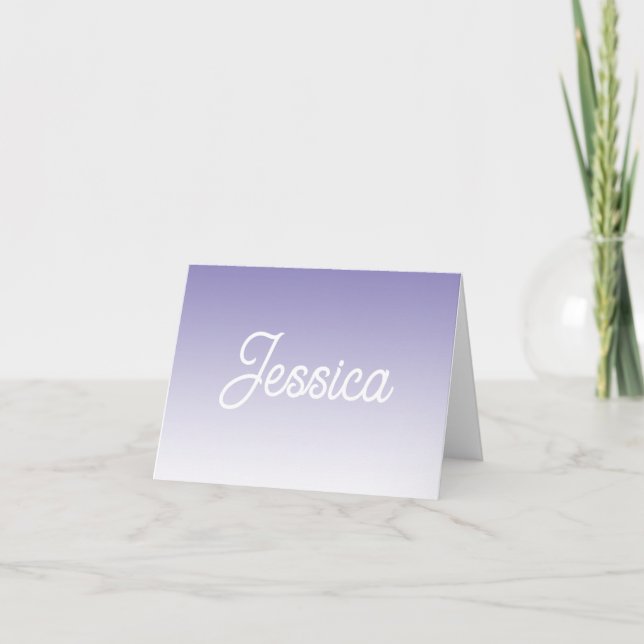 (Editable) Light Purple Colour Ombre & Your Text Thank You Card (Front)