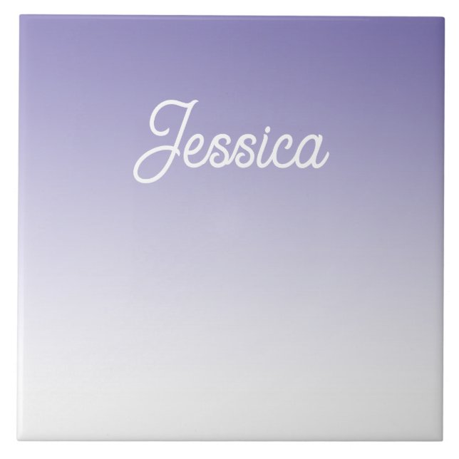 (Editable) Light Purple Colour Ombre & Your Text Tile (Front)