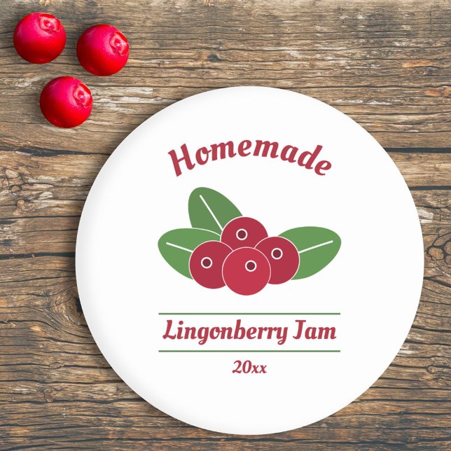 Editable Lingonberry Jam Label Sticker (Lingonberry Jam Label Sticker)