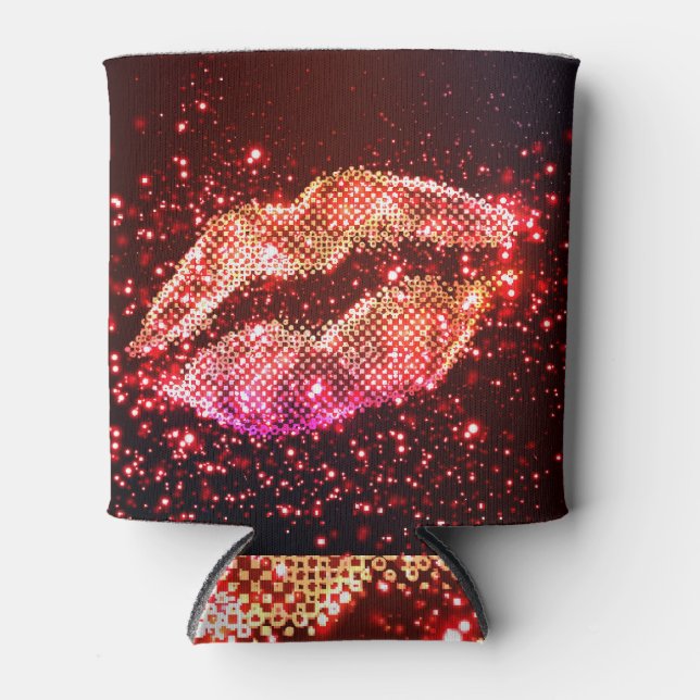 Editable Lip Illustration: Simple Graphic Design Can Cooler (Front)