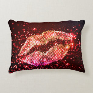 Editable Lip Illustration: Simple Graphic Design Decorative Cushion