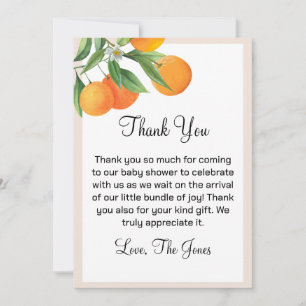 Editable Little Cutie Baby Shower Thank You Card