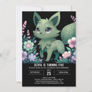 Editable Little Wolf Digital Birthday Invitation