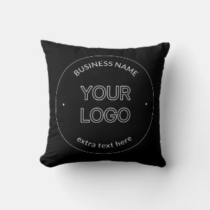 Editable Logo Replacement & Business Name   Black Cushion