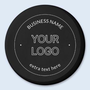 Editable Logo Replacement & Business Name   Black Magnet
