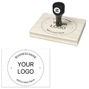 Editable Logo Replacement & Business Name   Black Rubber Stamp