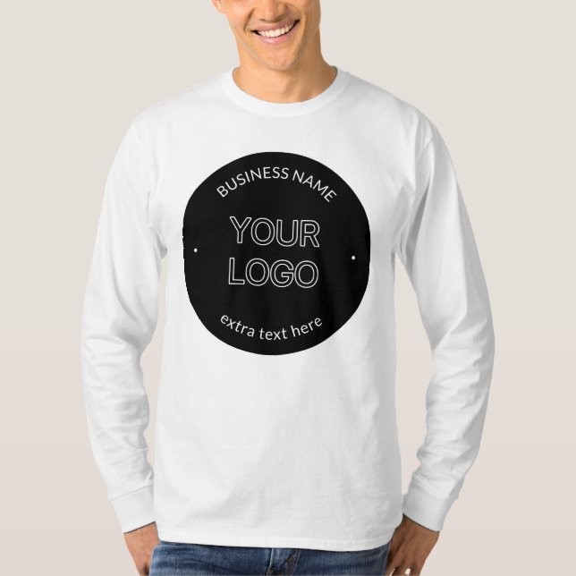 Editable Logo Replacement & Business Name | Black T-Shirt (Front)