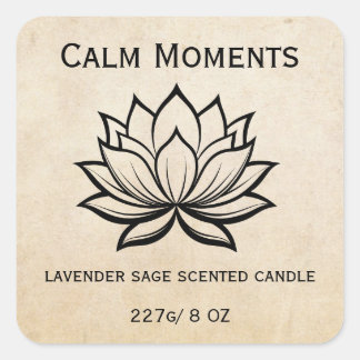 Editable Lotus Flower Product Square Sticker