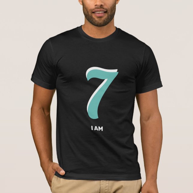 Editable Lucky Seven I Am T-Shirt (Front)