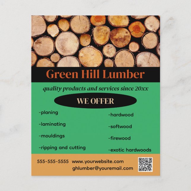 Editable Lumber Supplier Flyer (Front)