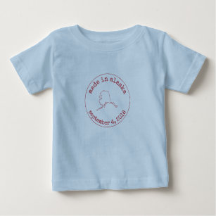 Editable Made in Alaska Stamp of Approval Baby T-Shirt