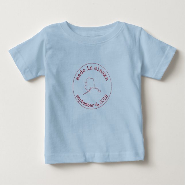 Editable Made in Alaska Stamp of Approval Baby T-Shirt (Front)