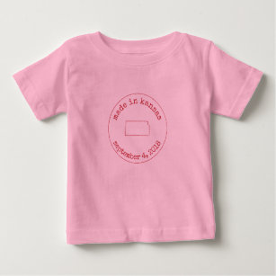 Editable Made in Kansas Stamp of Approval Baby T-Shirt