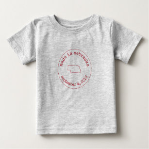 Editable Made in Nebraska Stamp of Approval Baby T-Shirt