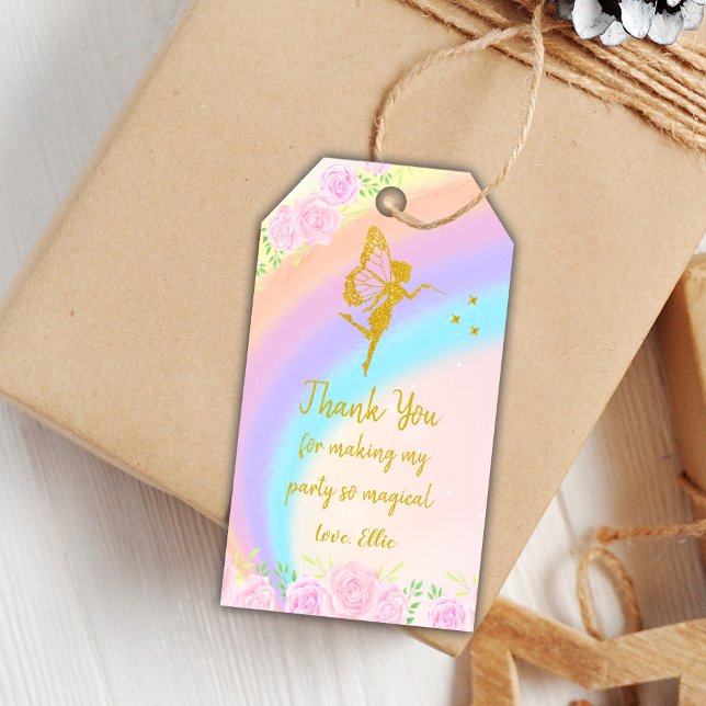 Editable Magical Garden Party Favour Labels (Fairy Birthday Gift Tags)