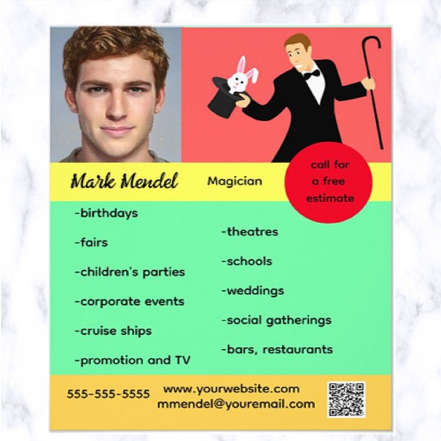 Editable Magician Flyer (What a great way to advertise your magician's business!)