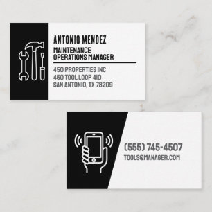 Editable Maintenance Hammer Logo Business Card