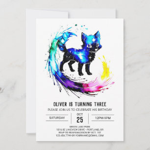 Editable Majestic Wolf Digital Boy Birthday Invitation