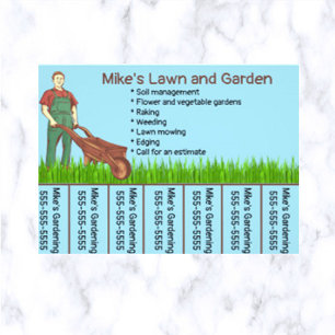 Editable Male Lawn and Garden Care Phone Number Flyer