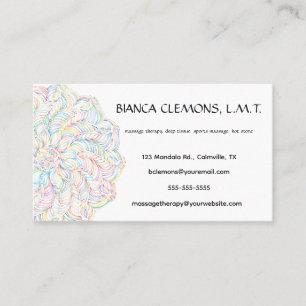 Editable Mandala Massage Therapy Business Card