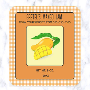 Editable Mango Jam Square Sticker