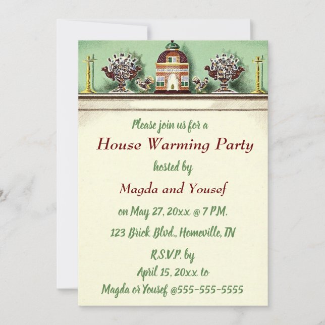 Editable Mantlepiece Housewarming Party  Invitation (Front)