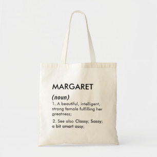 Editable Margaret name definition, custom name Tote Bag