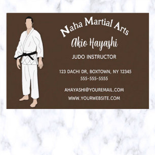 Editable Martial Arts Judo Instructor Business Card