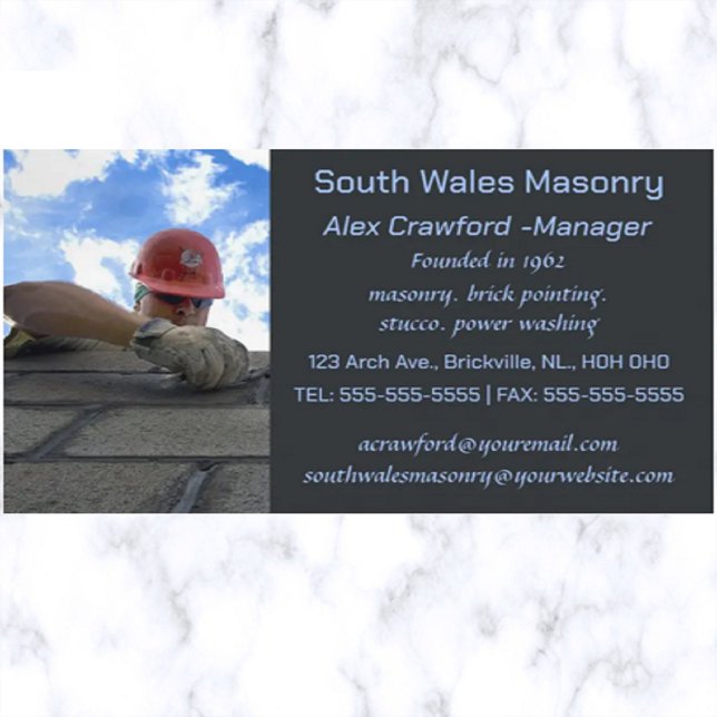 Editable Masonry Brick Laying Business Card (Creator Uploaded)