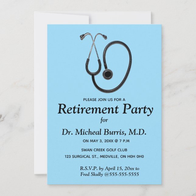 Editable Medical Profession Stethoscope Invitation (Front)