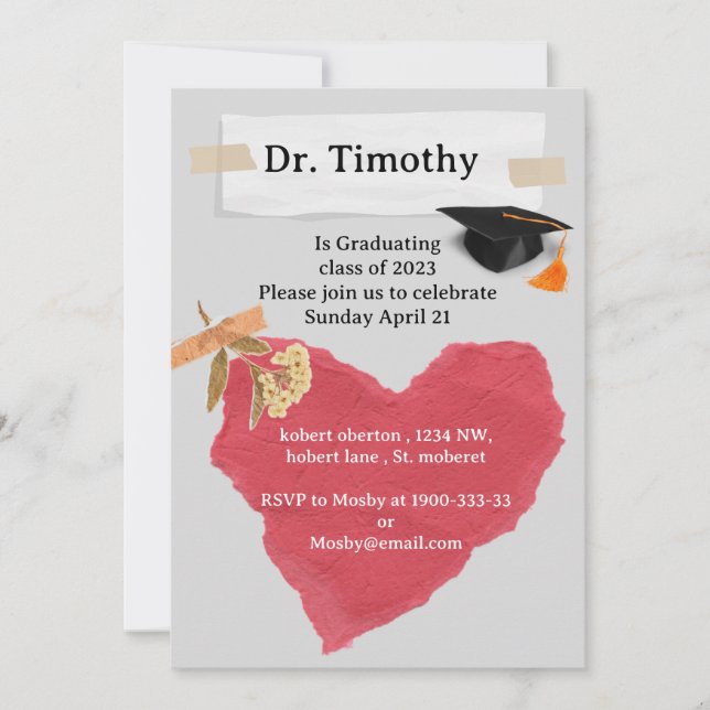 Editable Medical Student graduation invitation (Front)