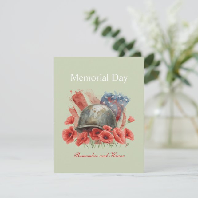 Editable Memorial Day Invitation Maker Card (Standing Front)